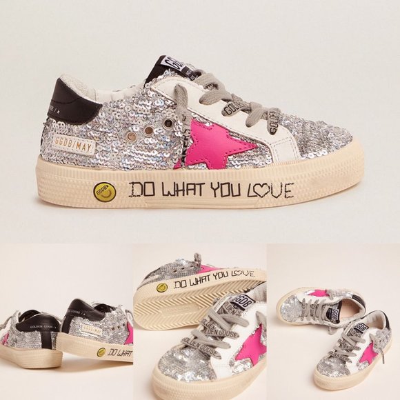 Golden Goose Other - Golden Goose Kids Girls May Sequined Sneakers Shoes Size EU 26 / US 9